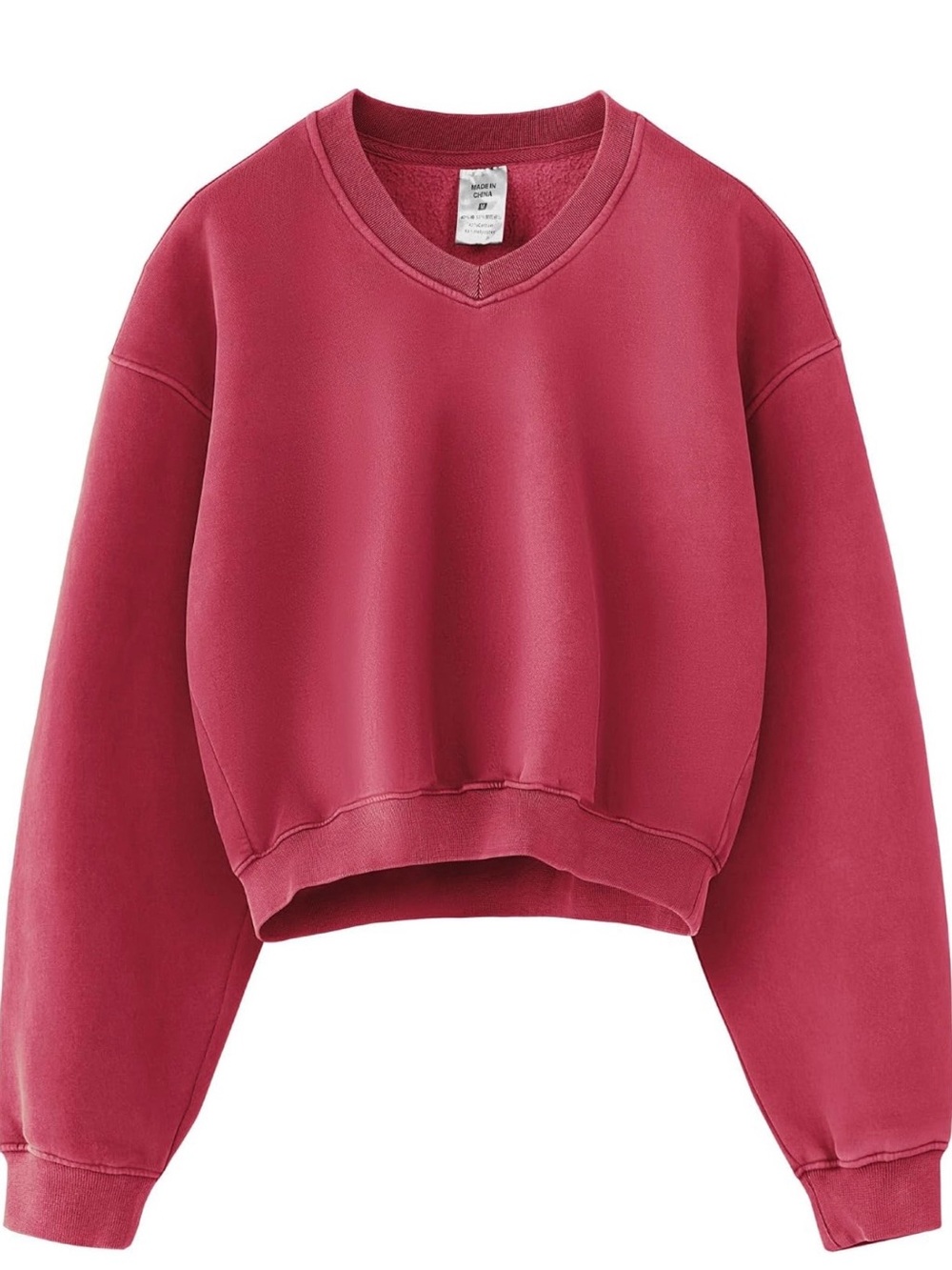 Cropped V-Neck Sweatshirt 🩷